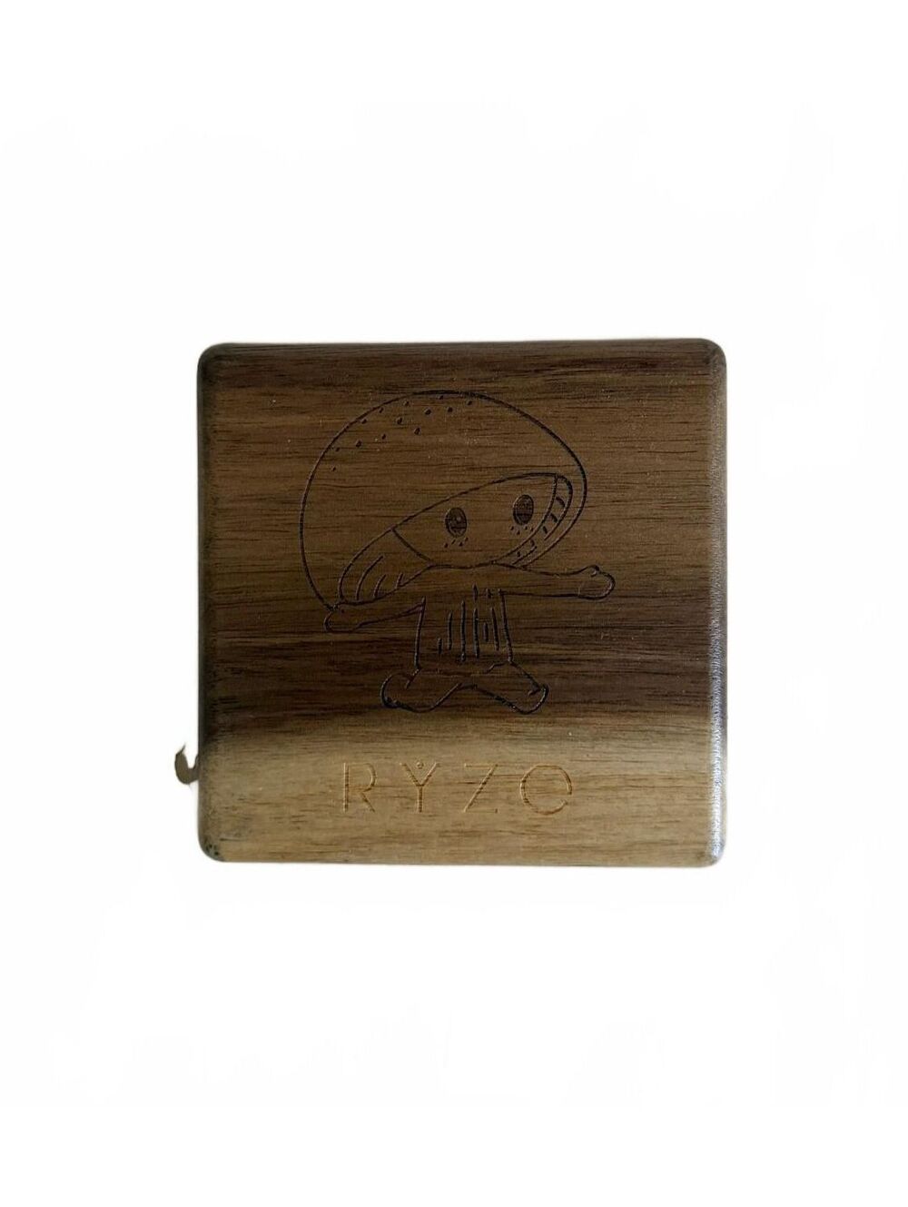RYZE Wooden Square Coaster with Mushroom Engraving